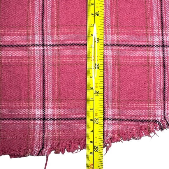 Dance & Marvel Red Plaid and Denim Raw Edge Flannel Women’s Size Medium - Picture 7 of 10